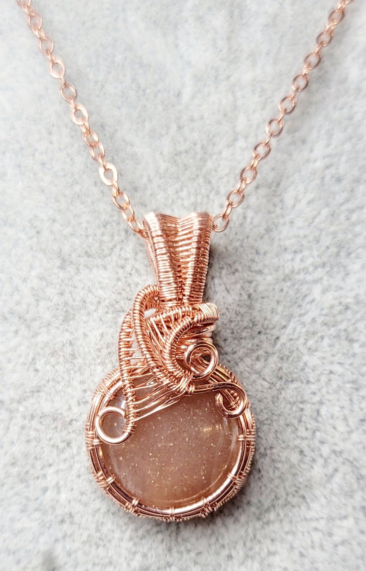 Sunstone Pendant
Handwrapped in Copper