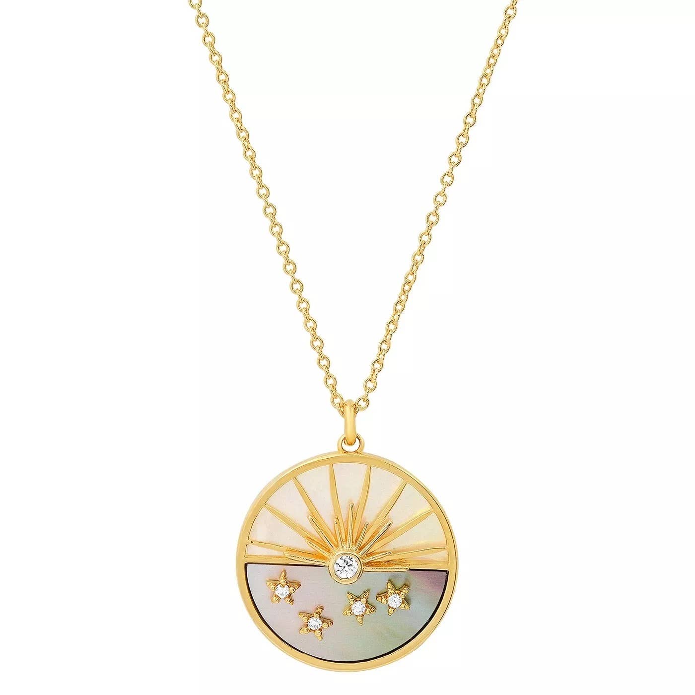 Sun, Moon and Stars Necklace Talisman Medallion