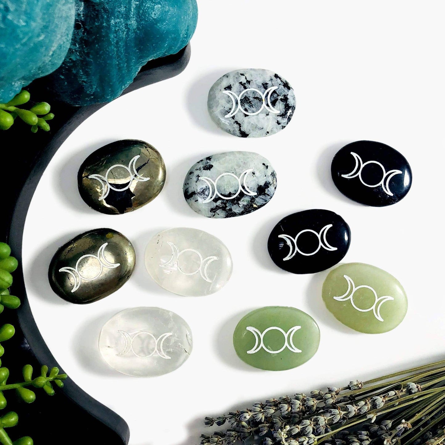 Palm Stones Pocket Stones with Moon Phase