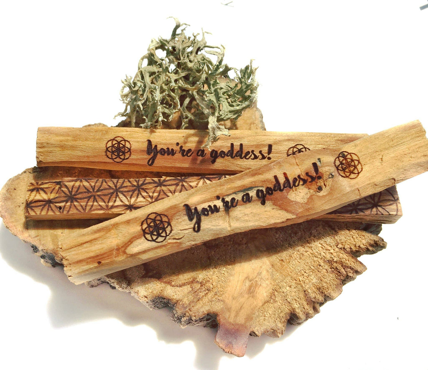 "You're a Goddess" Etched Palo Santo
