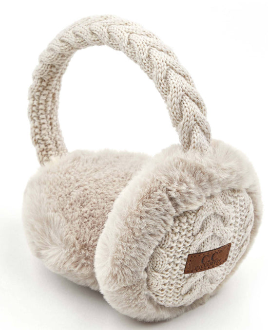 BEIGE Ear Muff - C.C Beige Cable Knit