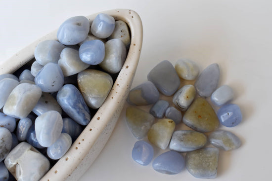 Blue Lace Agate Tumbled Stone ~ Healing Tumbled Stones